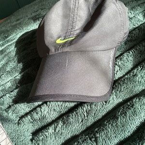 Nike Black Hat with Neon Green Swoosh
